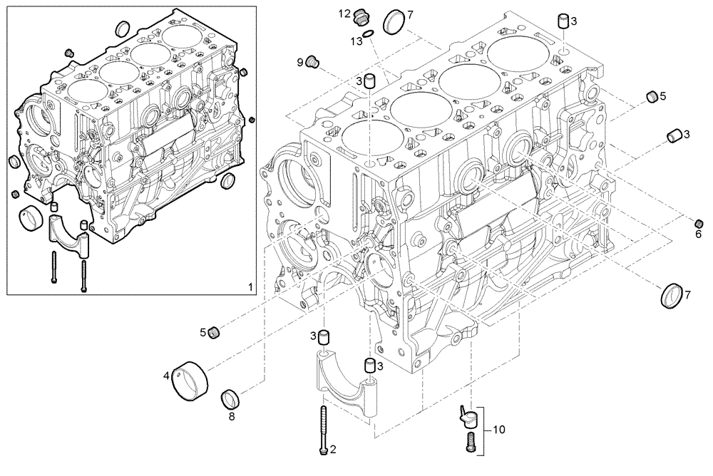 Схема запчастей Case IH F5AE9484B A003 - (0401.037) - CRANKCASE 