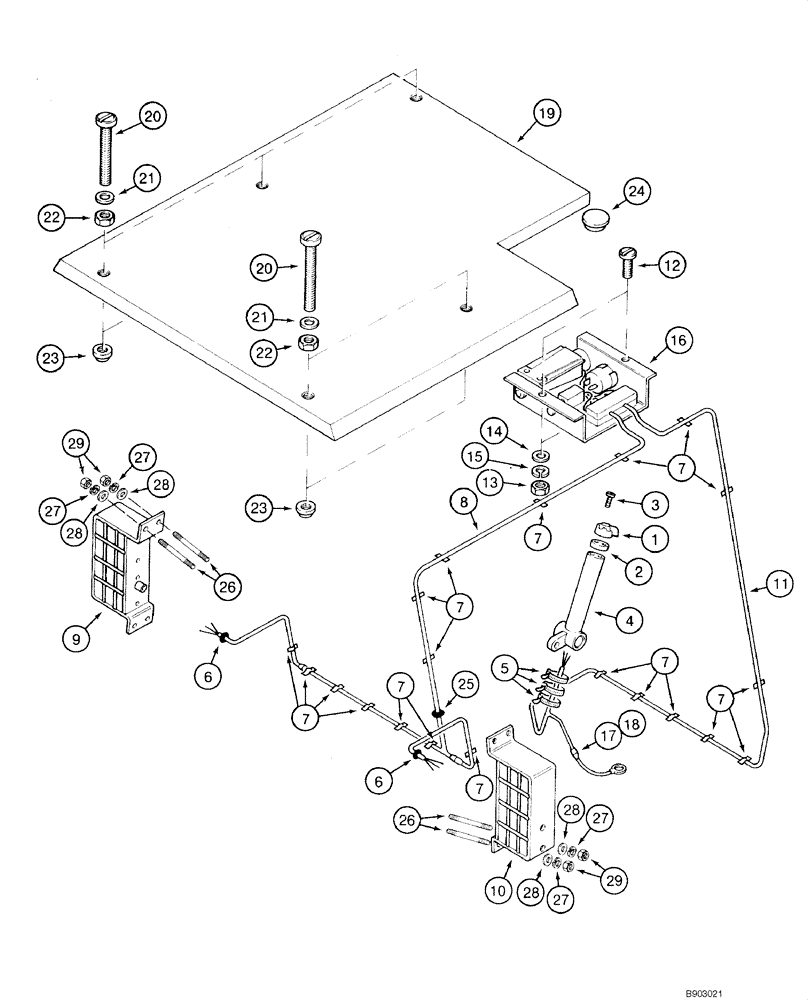 Схема запчастей Case IH 1840 - (04-11) - ROAD LAMPS AND WIRING, (EUROPE), - JAF0098065 (04) - ELECTRICAL SYSTEMS