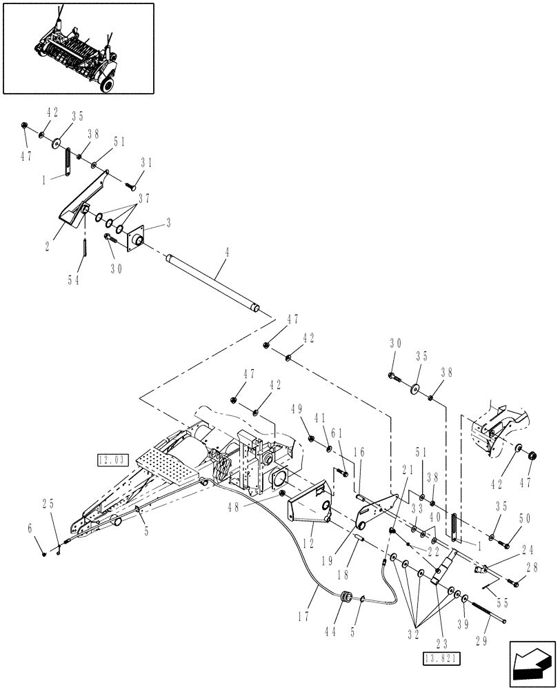 Схема запчастей Case IH RBX562 - (13.820) - 2M WIDE PICKUP, PICKUP LIFT, STUFFER FEEDER, NORTH AMERICA (13) - FEEDER