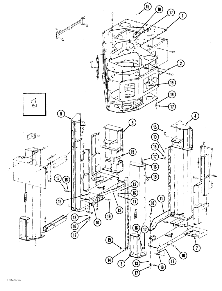 Схема запчастей Case IH 1822 - (9A-098) - DRUM HOUSING 1822 COTTON PICKER (13) - PICKING SYSTEM