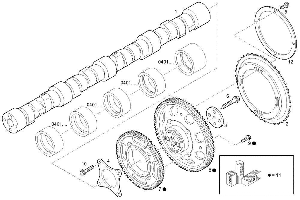 Схема запчастей Case IH FVAE2884X B200 - (1250.087) - TIMING PARTS 