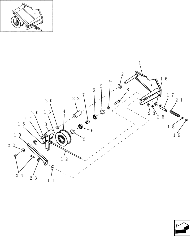 Схема запчастей Case IH 8010 - (66.350.02[02]) - TENSIONER ASSEMBLY, BEATER DRIVE - PIN HAJ202001 & AFTER - 7010/8010 (66) - THRESHING