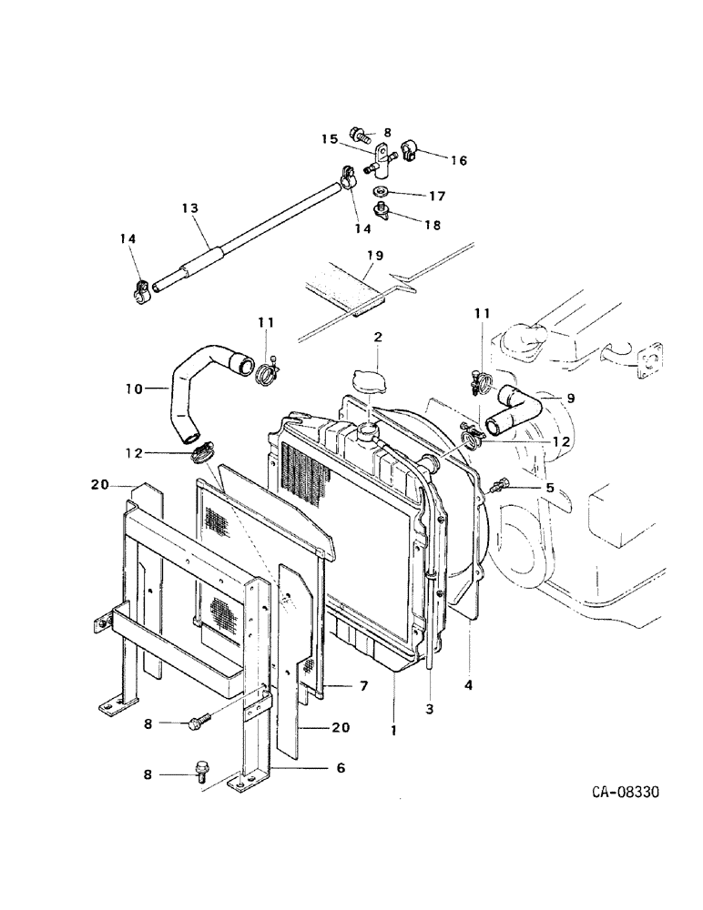 Схема запчастей Case IH 244 - (06-03) - COOLING, RADIATOR AND CONNECTIONS, 244 AND 254 Cooling