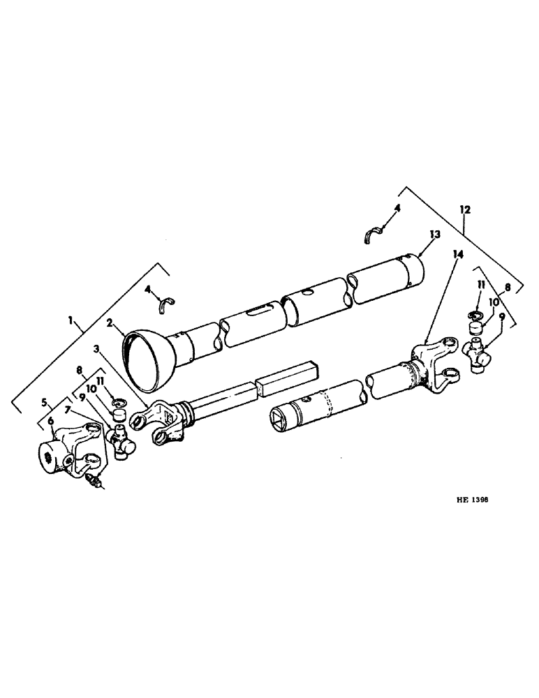 Схема запчастей Case IH 1290 - (12) - REAR UNIVERSAL, HAYES-DANA, OPT W/REAR UNIVERSAL REX CHAIN BELT INC 