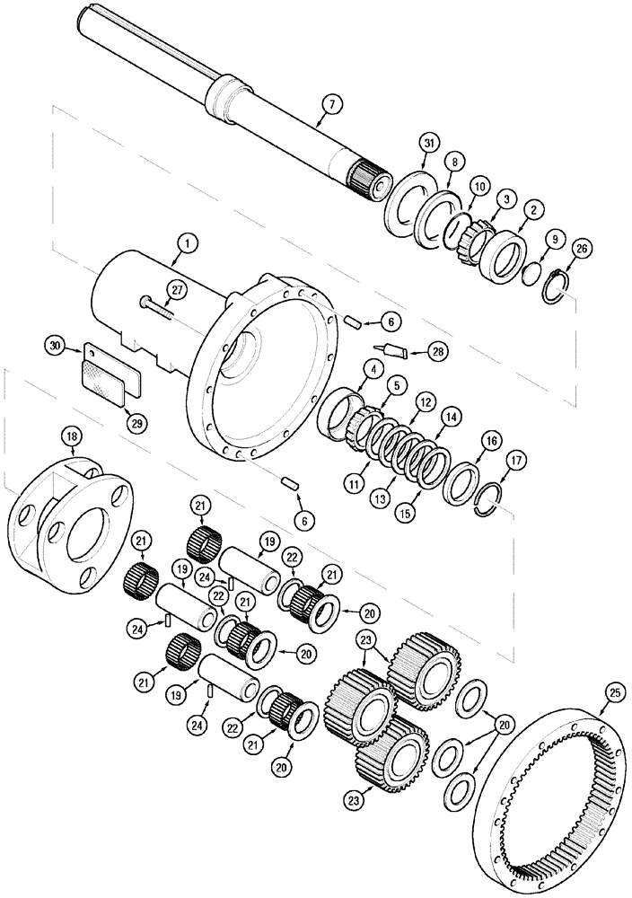 Схема запчастей Case IH MX170 - (06-13) - REAR AXLE (21) - TRANSMISSION