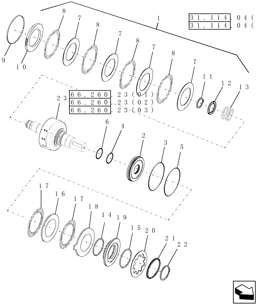 Схема запчастей Case IH 9010 - (14.102.02[02]) - PTO, CLUTCH - 7010/8010 (14) - MAIN GEARBOX & DRIVE