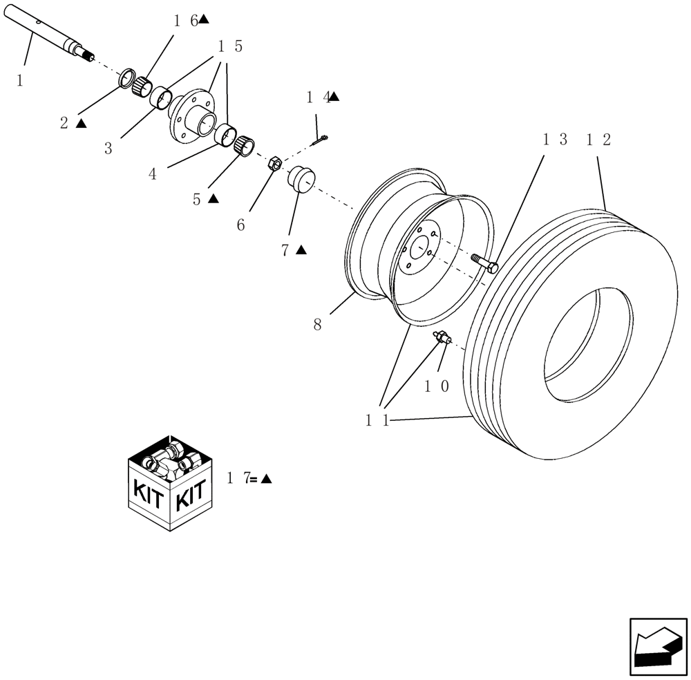 Схема запчастей Case IH SRX160 - (H.20.H[04]) - WHEELED BOOM - CASTER WHEEL SPINDLE ASSEMBLY H - Working Arm