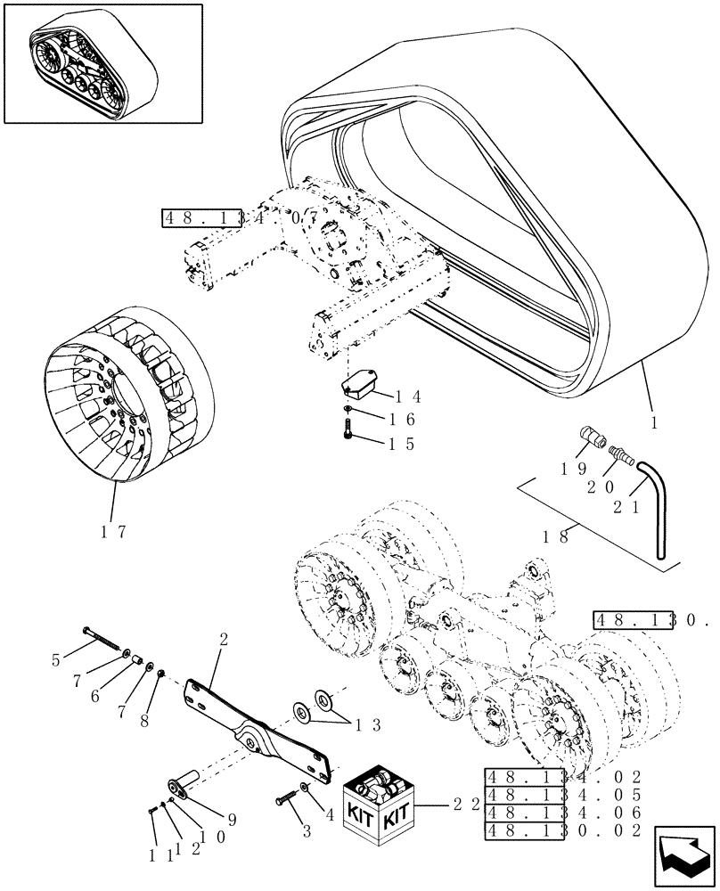 Схема запчастей Case IH 7010 - (48.100.02) - TRACK DRIVE - RUBBER TRACK - NA ONLY - 8010 (48) - TRACKS & TRACK SUSPENSION
