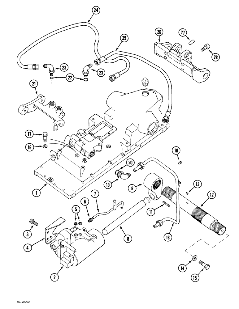 Схема запчастей Case IH 3220 - (8-042) - DRAFT CONTROL (08) - HYDRAULICS