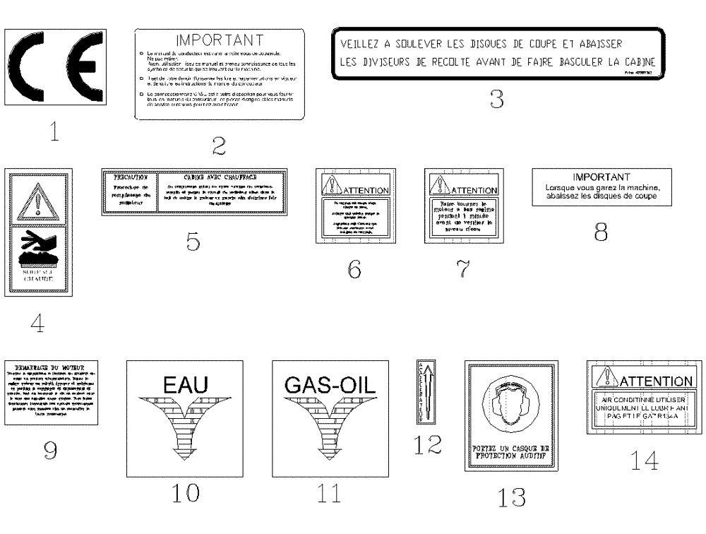 Схема запчастей Case IH 7700 - (C09[04]) - DECALS {French} Engine & Engine Attachments