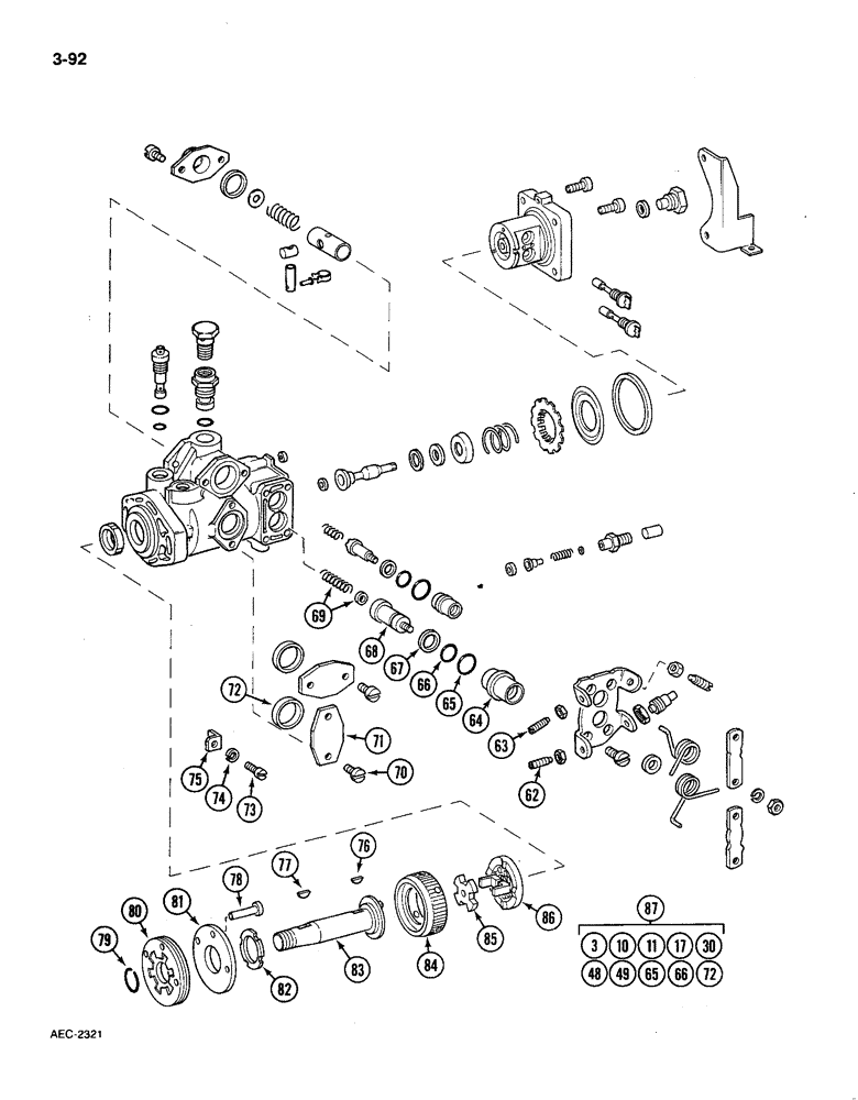 Схема запчастей Case IH 585 - (3-092) - FUEL INJECTION PUMP, VA, BOSCH INJECTION C.R. PUMP CONTD (03) - FUEL SYSTEM