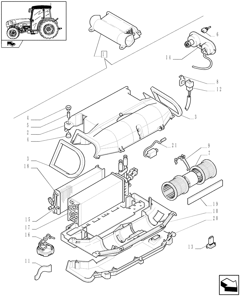 Схема запчастей Case IH FARMALL 85N - (1.92.94/01A) - CONDITIONER - BREAKDOWN (10) - OPERATORS PLATFORM/CAB