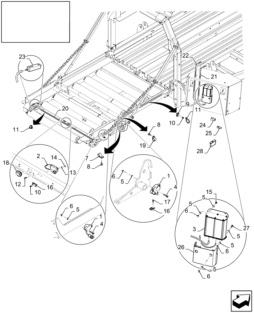 Схема запчастей Case IH LB333R - (18.87622708[01]) - DIA : BALE WEIGHING SYSTEM (18) - ACCESSORIES