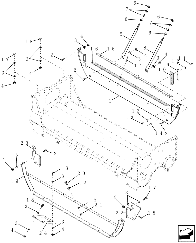 Схема запчастей Case IH 7120 - (74.140.14[02]) - SELF-LEVELING AUGER HOUSING, FRONT & REAR SEALS (74) - CLEANING