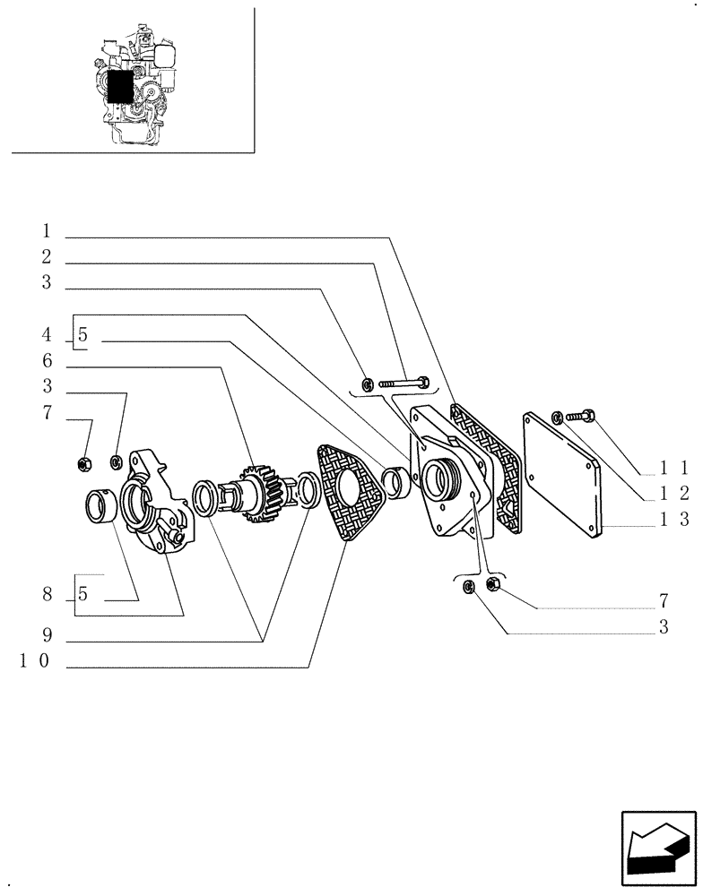 Схема запчастей Case IH JX70U - (0.35.0) - BELT PULLEY DRIVE & COVER (01) - ENGINE