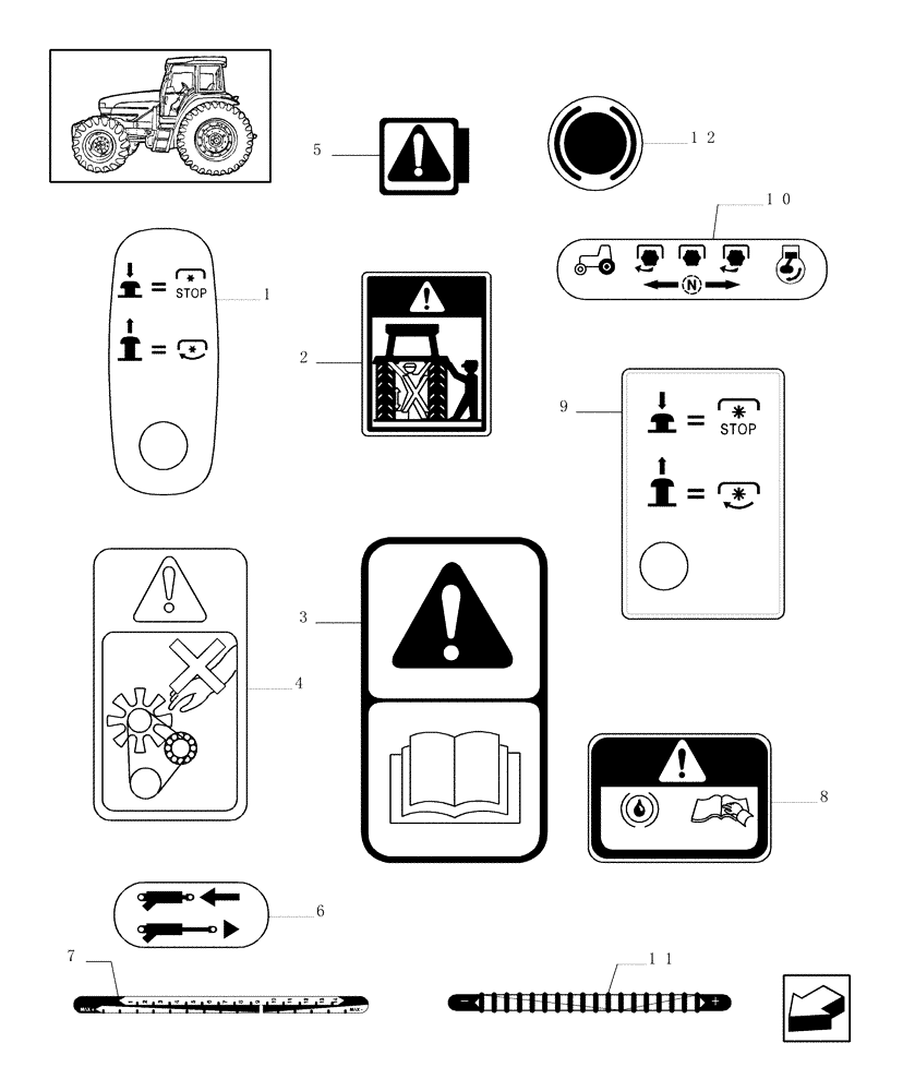 Схема запчастей Case IH JX100U - (1.98.0[01]) - DECALS (13) - DECALS