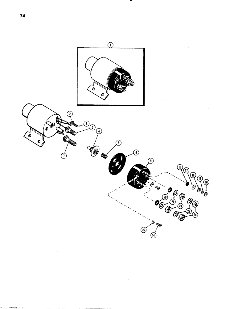 Схема запчастей Case IH 336D - (074) - SOLENOID, 12 VOLT, F 