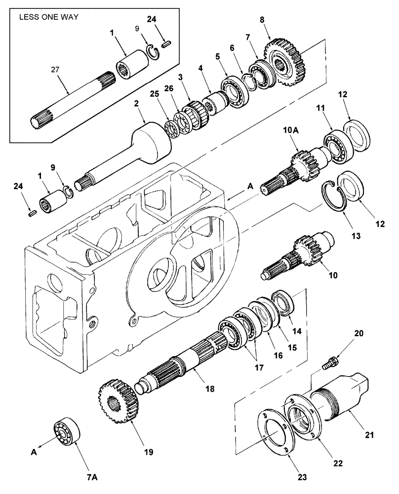 Схема запчастей Case IH DX29 - (03.14) - PTO GEARS (03) - TRANSMISSION