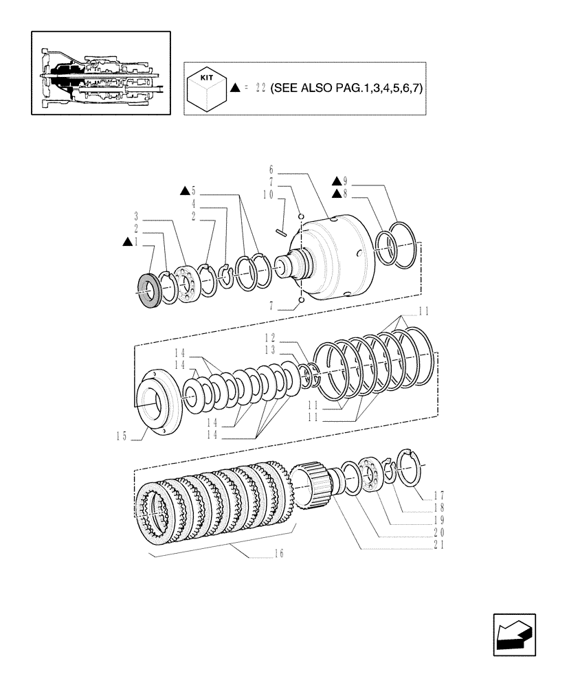 Схема запчастей Case IH MXM120 - (1.28.7[02]) - CLUTCH ENGAGEMENT (03) - TRANSMISSION