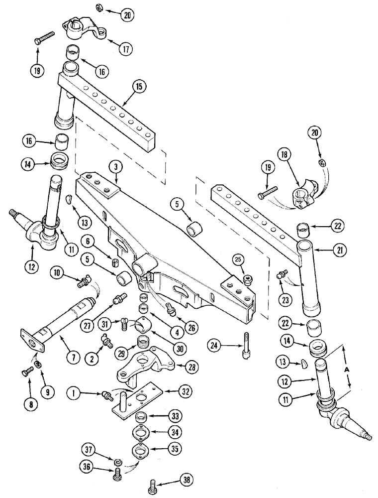 Схема запчастей Case IH CX60 - (05-06) - ADJUSTABLE FRONT AXLE - STRAIGHT (05) - STEERING