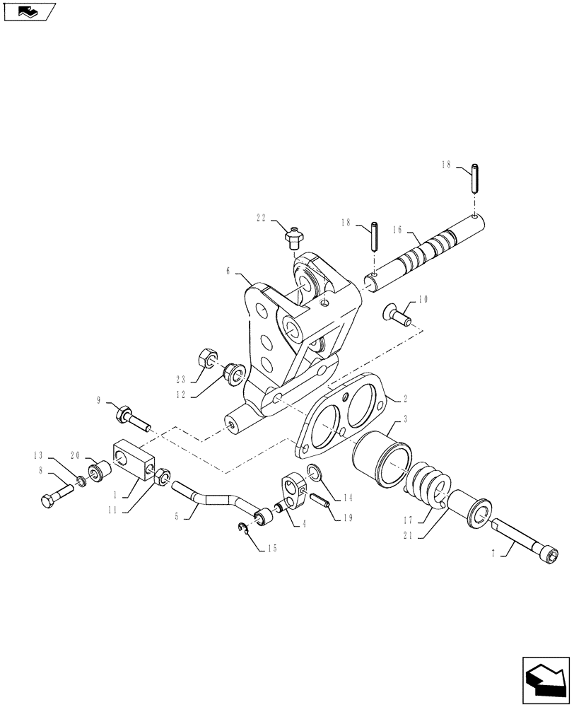 Схема запчастей Case IH FARMALL 55A - (35.120.01[02]) - TOP LINK BRACKET (35) - HYDRAULIC SYSTEMS