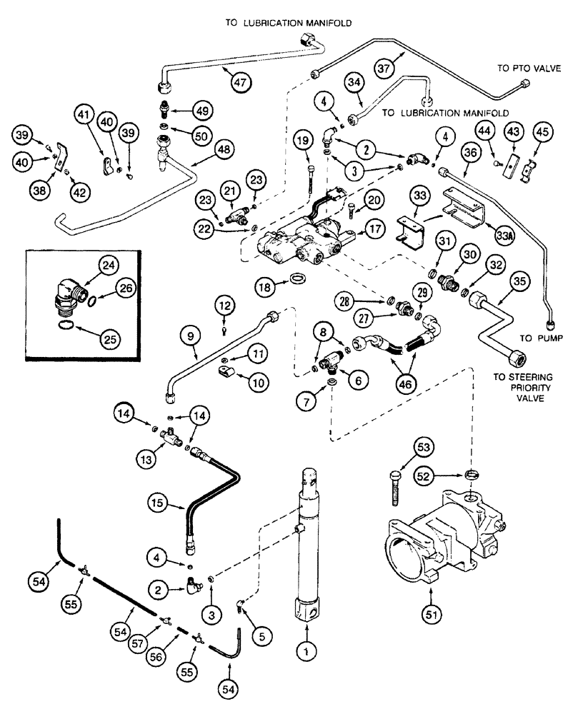 Схема запчастей Case IH 7230 - (8-026) - THREE POINT HITCH HYDRAULICS (08) - HYDRAULICS