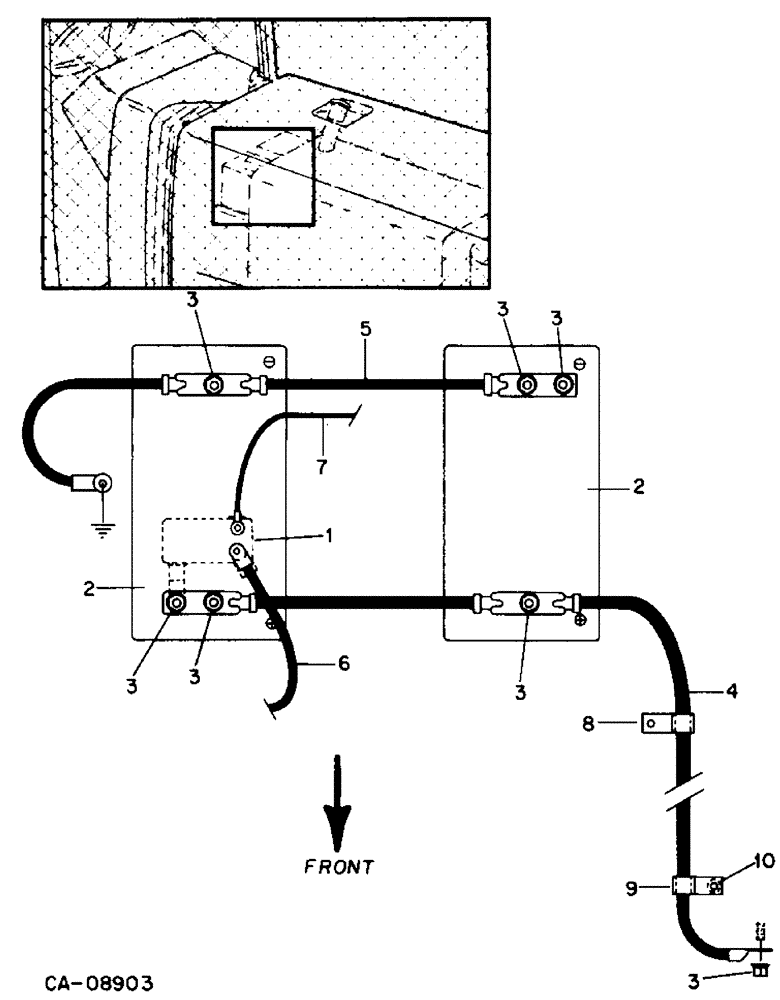 Схема запчастей Case IH 7288 - (08-02) - ELECTRICAL, BATTERY, FUSE HOLDER AND CONNECTIONS (06) - ELECTRICAL