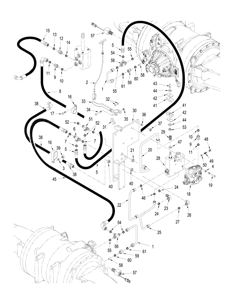 Схема запчастей Case IH STX375 - (07-08[01]) - 500 SERIES AXLE - PARK BRAKE CIRCUIT, WITH DIFFERENTIAL LOCK, ASN JEE0102001, WHEEL TRACTOR (07) - BRAKES