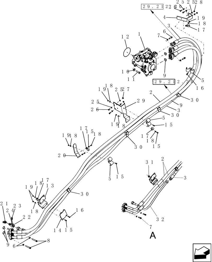 Схема запчастей Case IH 9230 - (29.204.05) - HYDRO DRIVE (29) - HYDROSTATIC DRIVE