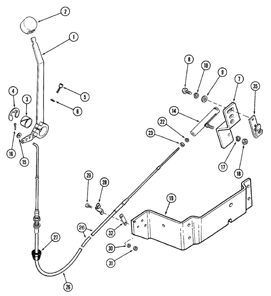 Схема запчастей Case IH 7230 - (3-048) - HAND THROTTLE, PRIOR TO TRACTOR PIN JJA0064978 (03) - FUEL SYSTEM