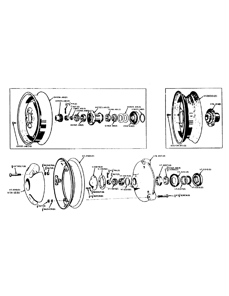 Схема запчастей Case IH VAC11-SERIES - (108) - FRONT WHEELS AND RIMS, VAC, VA, VAO, VAH (06) - POWER TRAIN