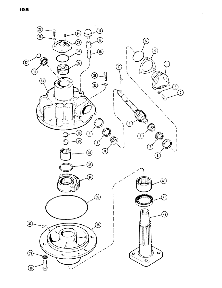 Схема запчастей Case IH 530 - (198) - MECHANICAL STEERING GEAR, WITH DUAL FRONT WHEEL (05) - STEERING