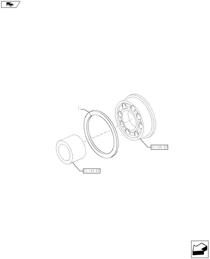 Схема запчастей Case IH PUMA 200 - (21.155.01[07]) - CENTRAL REDUCTION GEARS - SHIMS (STD + VAR.728147-729571) (21) - TRANSMISSION