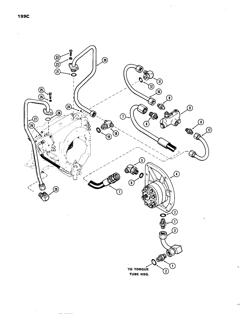 Схема запчастей Case IH 1270 - (199C) - HYDRAULICS, RIGHT HAND STD. REMOTES, W/ OPTIONAL LEFT HAND, USED PRIOR TO TRANSMISSION S/N 2414447 (08) - HYDRAULICS