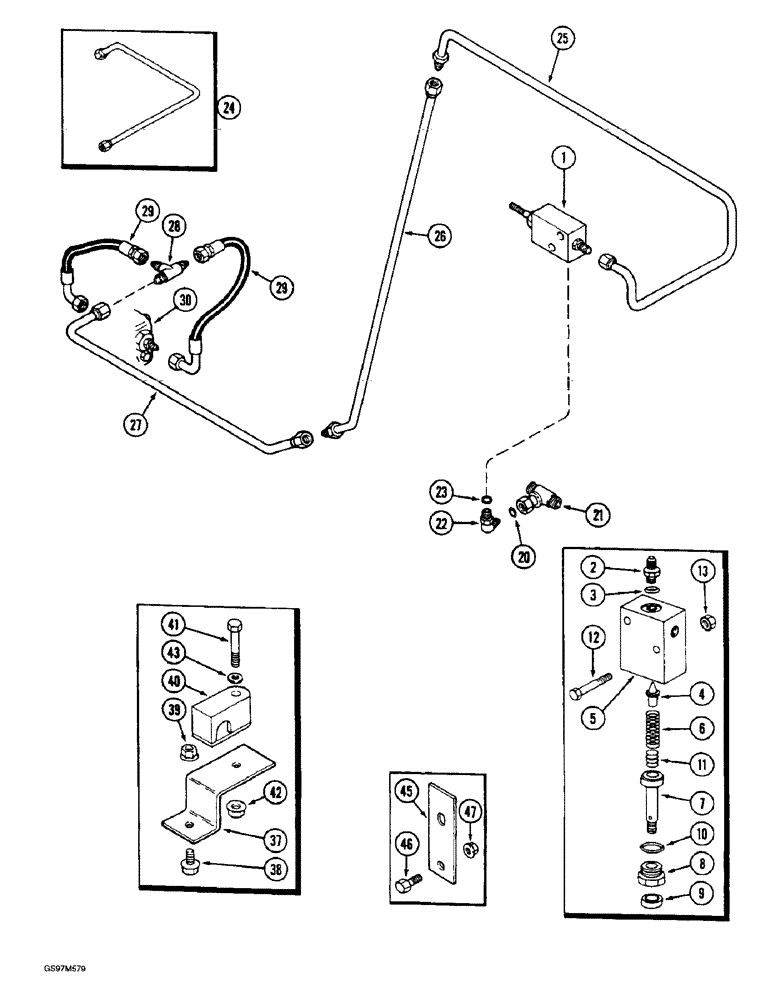 Схема запчастей Case IH 1660 - (6-16) - FOOT-N-INCH VALVE SYSTEM (03) - POWER TRAIN