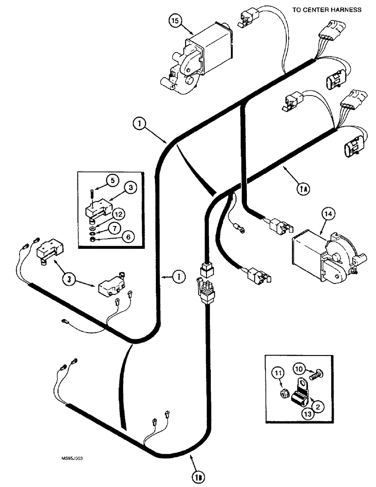 Схема запчастей Case IH 1644 - (4-23A) - FAN AND ROTOR SPEED HARNESS, P.I.N. JJC009794 AND AFTER (06) - ELECTRICAL