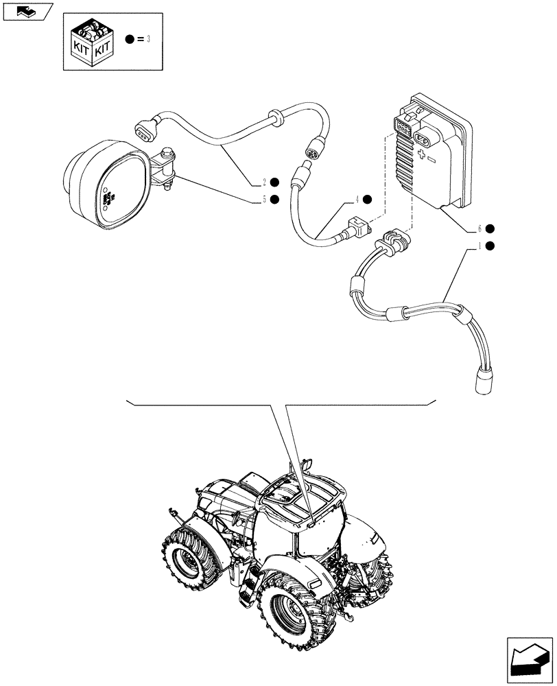 Схема запчастей Case IH PUMA 230 - (55.404.0205) - HID XENON REAR ROOF WORKLIGHTS - WORKLIGHTS (VAR.743448) (55) - ELECTRICAL SYSTEMS