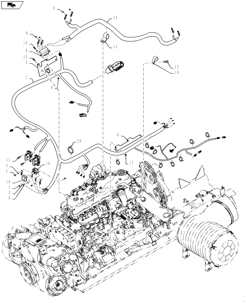 Схема запчастей Case IH 5130 - (55.440.04) - HARNESS, ENGINE CONTROL, 5130 (55) - ELECTRICAL SYSTEMS