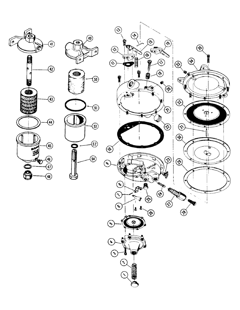 Схема запчастей Case IH 930 - (2-044[2]) - LP FUEL FILTER, PARTS FOR A24535 FILTER (03) - FUEL SYSTEM