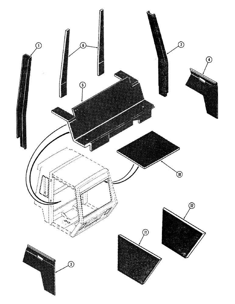 Схема запчастей Case IH 2470 - (492) - CAB, ACOUSTICAL COVERS, PRIOR TO CAB SERIAL NO. 7864002 (09) - CHASSIS/ATTACHMENTS