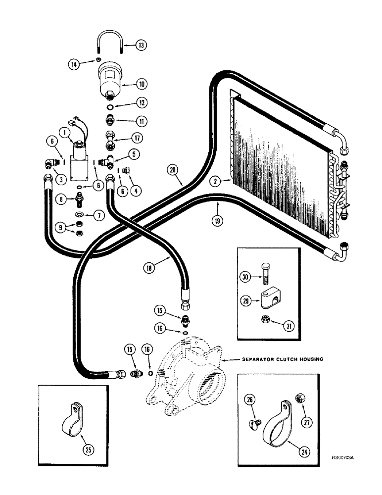 Схема запчастей Case IH 1680 - (8-72) - SEPARATOR CLUTCH SYSTEM (07) - HYDRAULICS