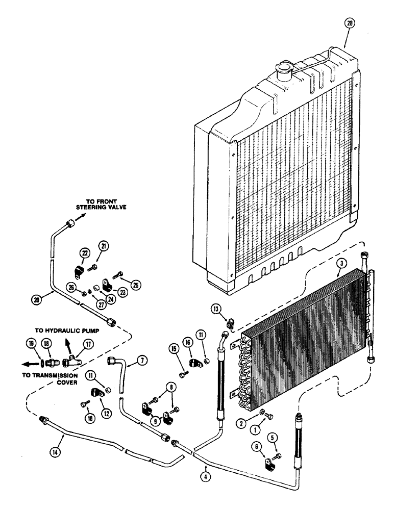 Схема запчастей Case IH 2470 - (002) - OIL COOLER (02) - ENGINE