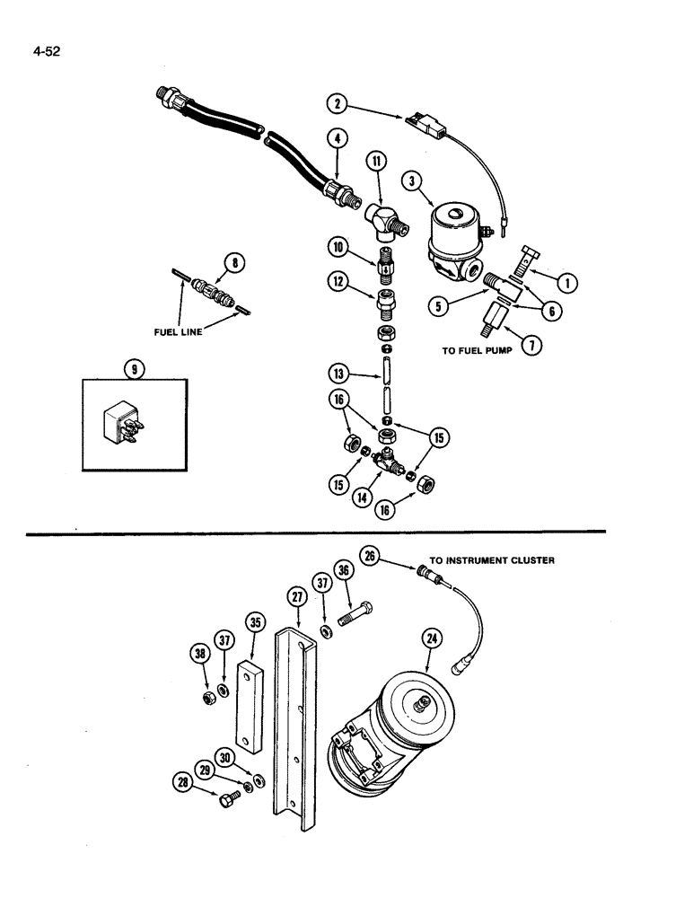 Схема запчастей Case IH 3394 - (4-52) - ENGINE AUTOMATIC SHUTOFF KIT (04) - ELECTRICAL SYSTEMS