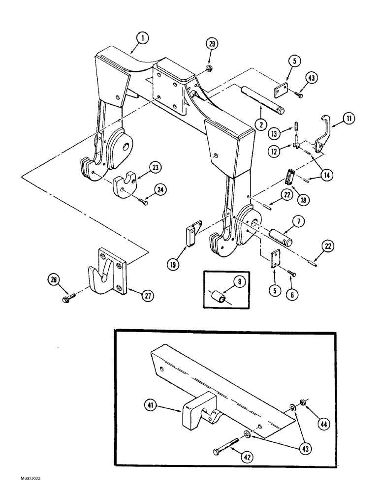 Схема запчастей Case IH 9370 QUADTRAC - (9-018) - QUICK HITCH COUPLER, CATEGORY IV- NARROW, P.I.N. JEE0069308 AND AFTER (09) - CHASSIS/ATTACHMENTS