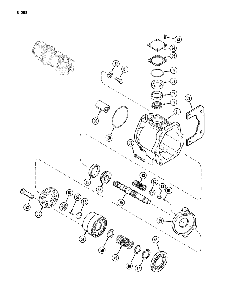 Схема запчастей Case IH 4994 - (8-288) - DUAL PISTON PUMP, FRONT SECTION (CONTINUED) (08) - HYDRAULICS