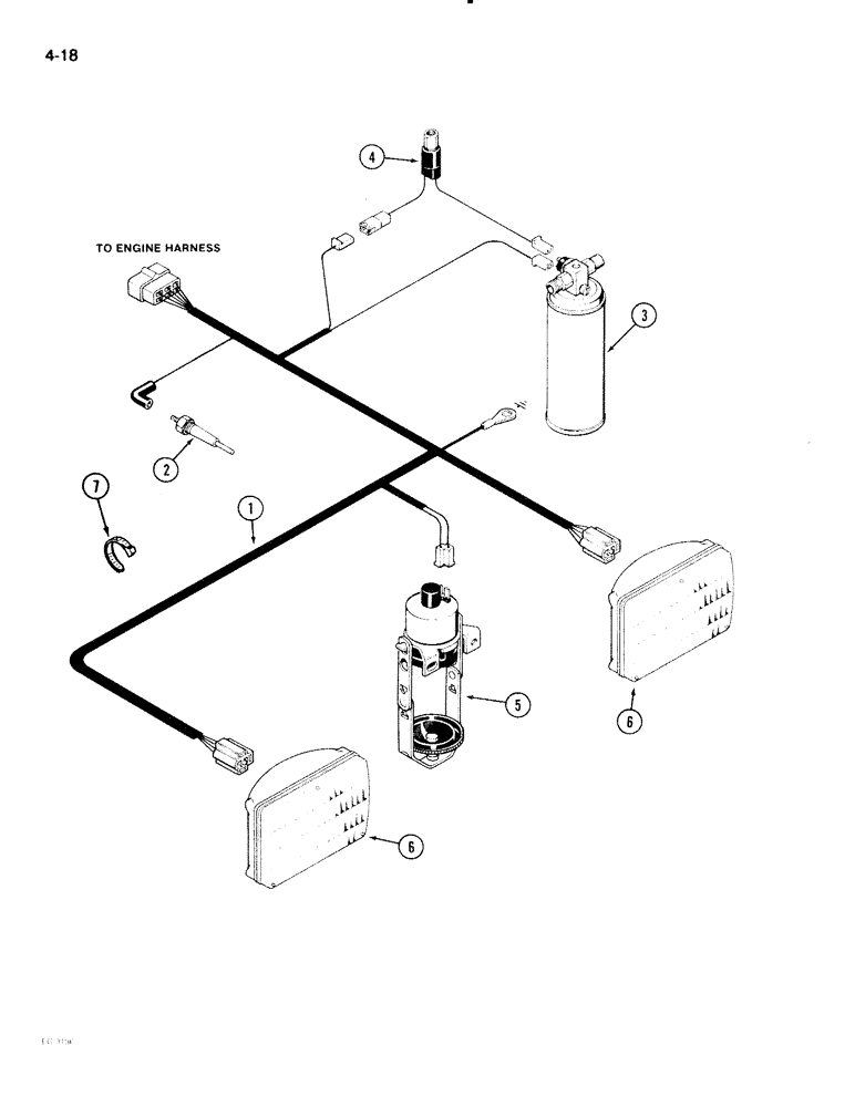 Схема запчастей Case IH 2096 - (4-018) - FORWARD COMPONENT HARNESS (04) - ELECTRICAL SYSTEMS