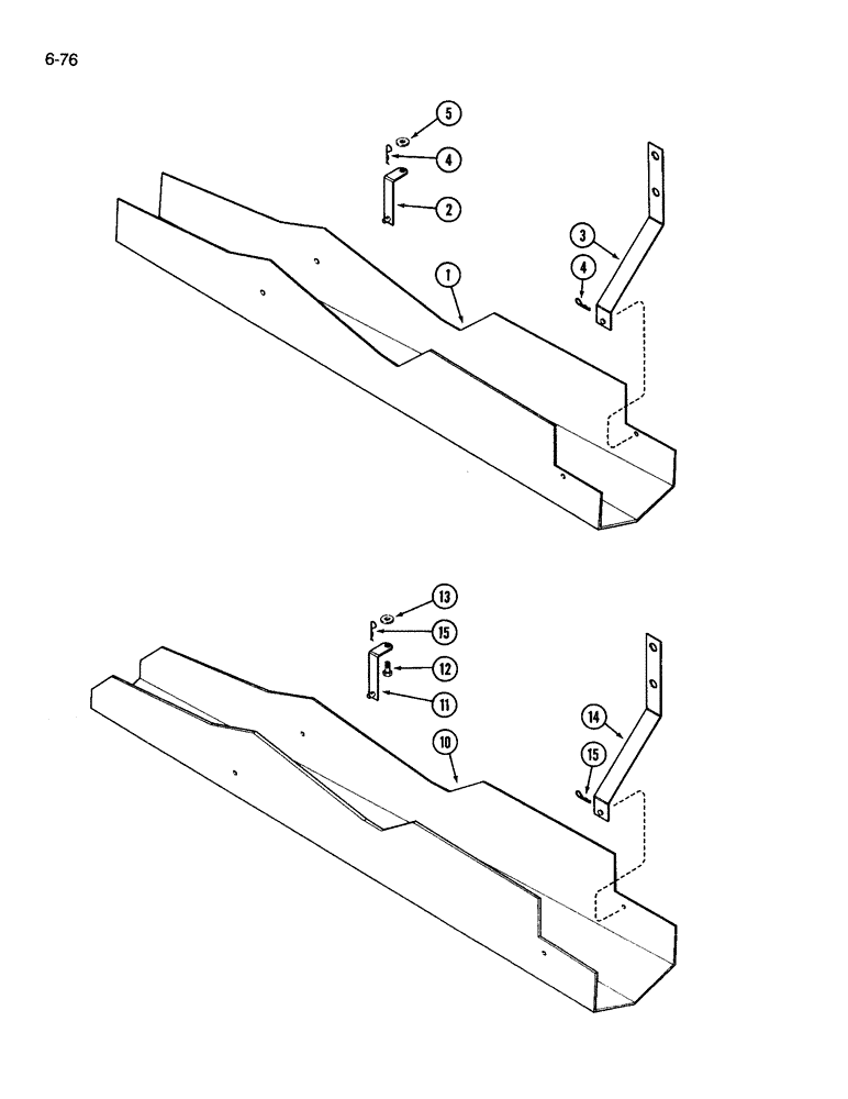 Схема запчастей Case IH 3394 - (6-76) - DRIVESHAFT SHIELD (06) - POWER TRAIN