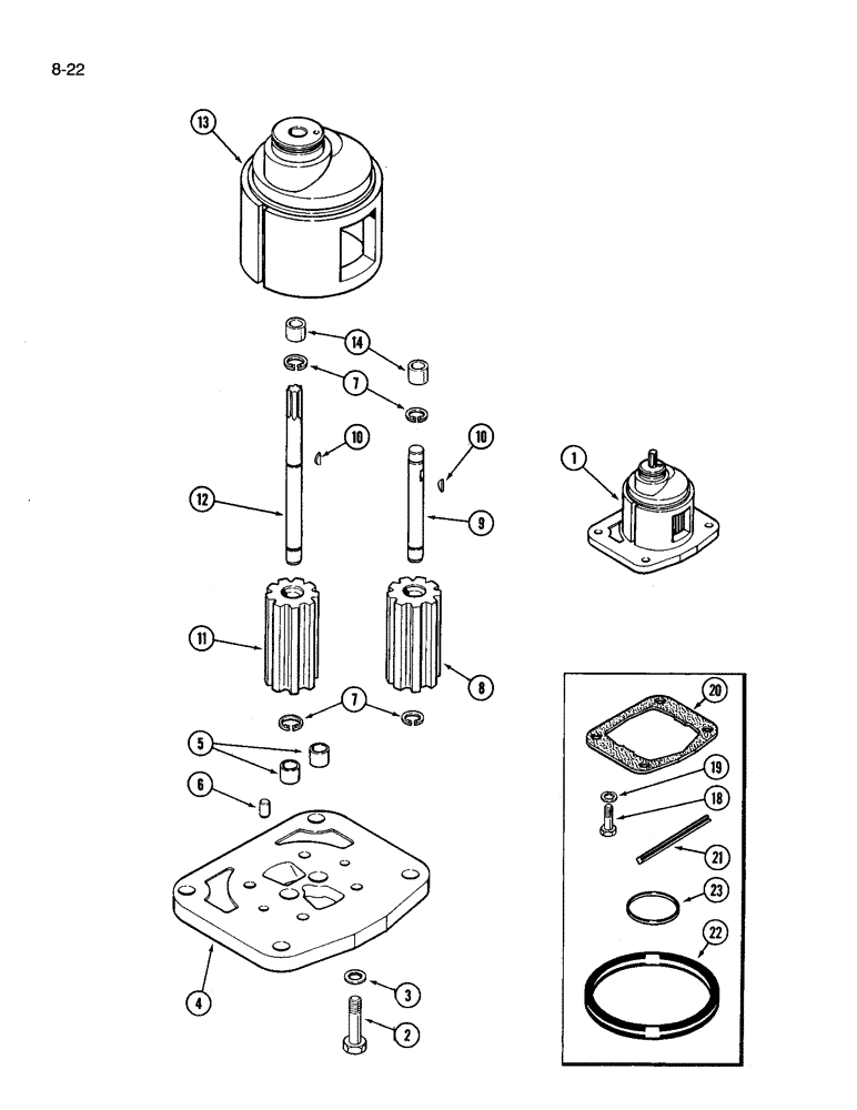 Схема запчастей Case IH 3394 - (8-22) - CHARGING PUMP (08) - HYDRAULICS