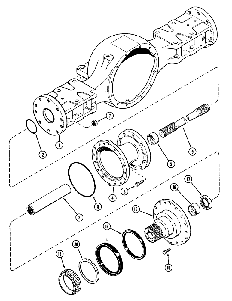 Схема запчастей Case IH 4690 - (6-200) - REAR AXLE AND DIFFERENTIAL ASSEMBLY, RIGID AXLE AND EXTENSION (06) - POWER TRAIN