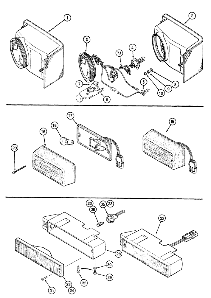 Схема запчастей Case IH 7230 - (4-036) - LAMP ASSEMBLIES (04) - ELECTRICAL SYSTEMS